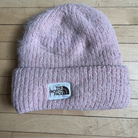 The North Face Other - The North Face Kids Pink Fuzzy Beanie Hat